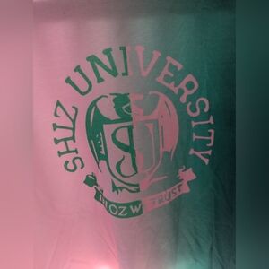 Green and Pink Wicked University Graphic Tee